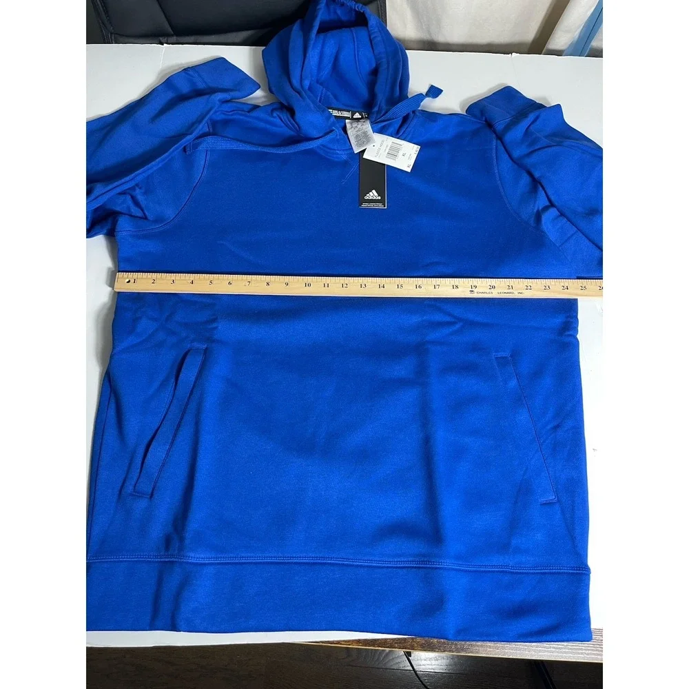 adidas Men's Fleece Hoodie Royal Blue Size XL New